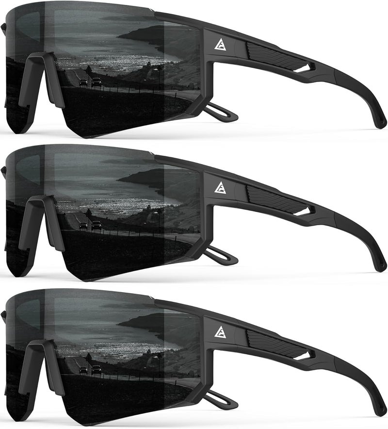 QALLY Store Polarized Sports Sunglasses for Men, UV400 Protection Mens Sunglasses Wrap Around Sun Glasses for Cycling Running - Image 1